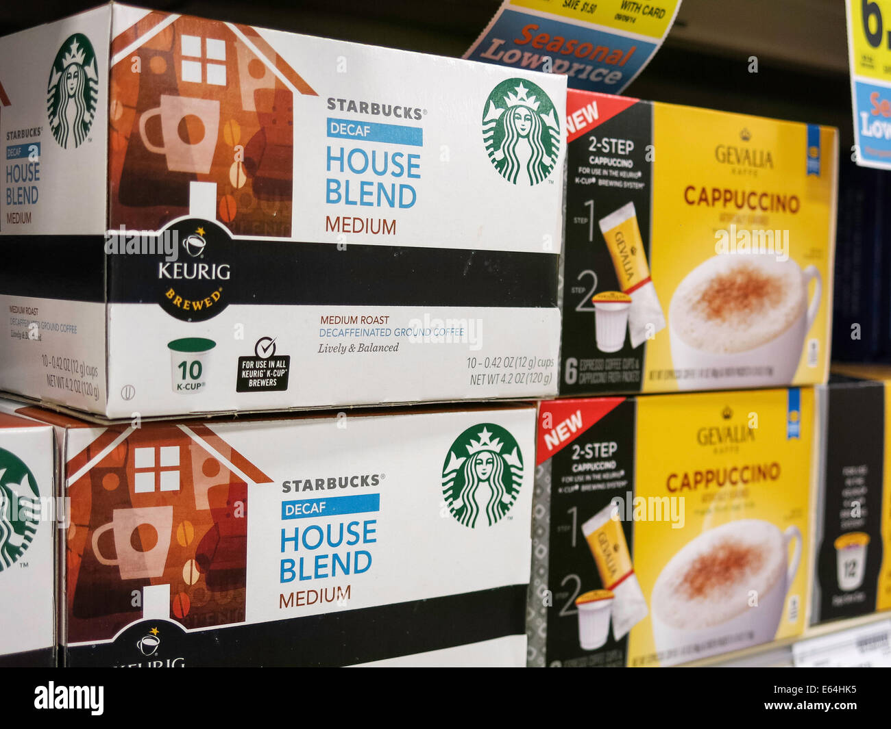 Starbucks House Blend Keurig Cups, Smith's Grocery Store, Great Falls, Montana, USA Stockfoto