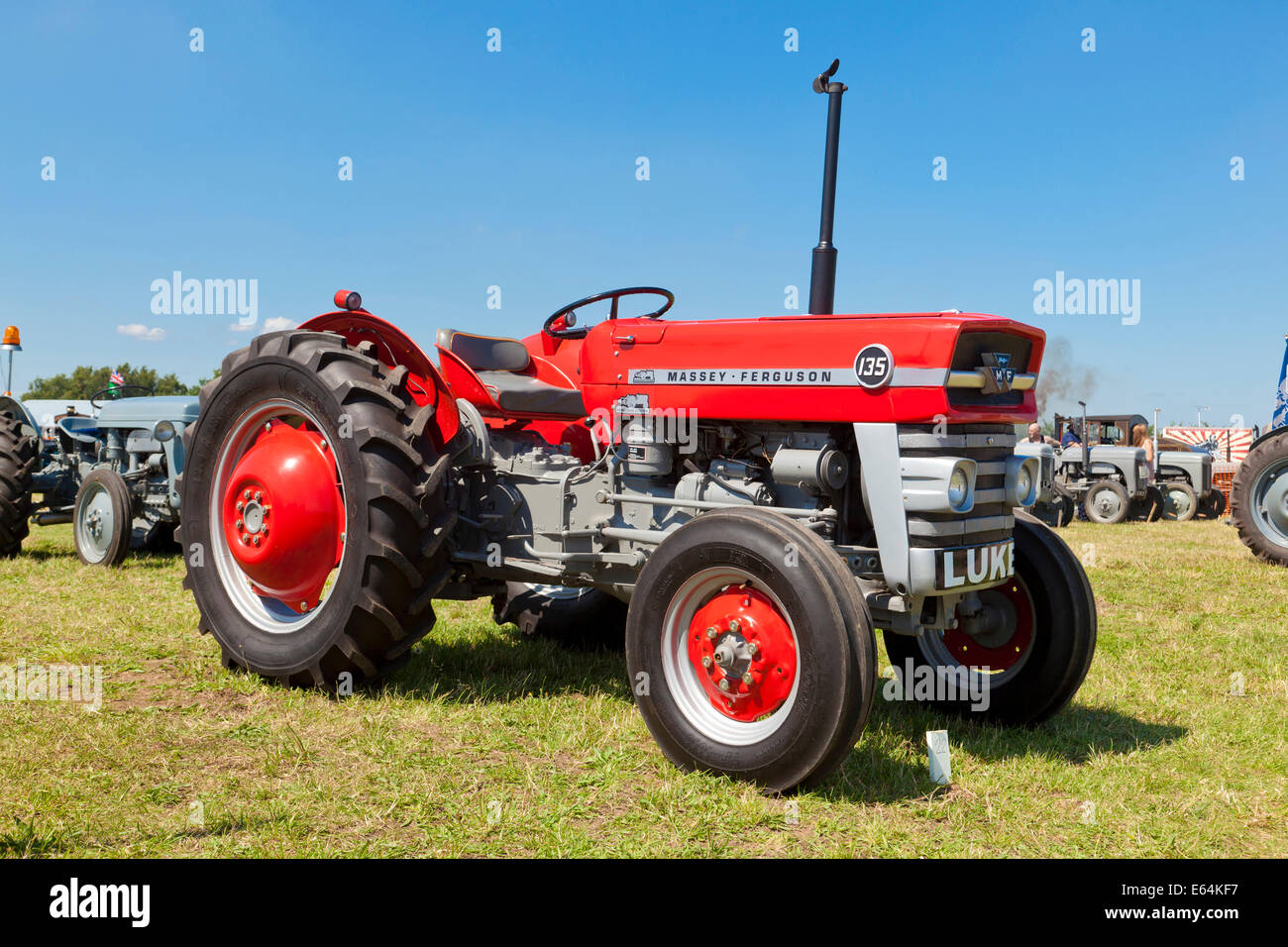 Massey Ferguson 135 Traktor auf einer landwirtschaftlichen Ausstellung Stockfoto