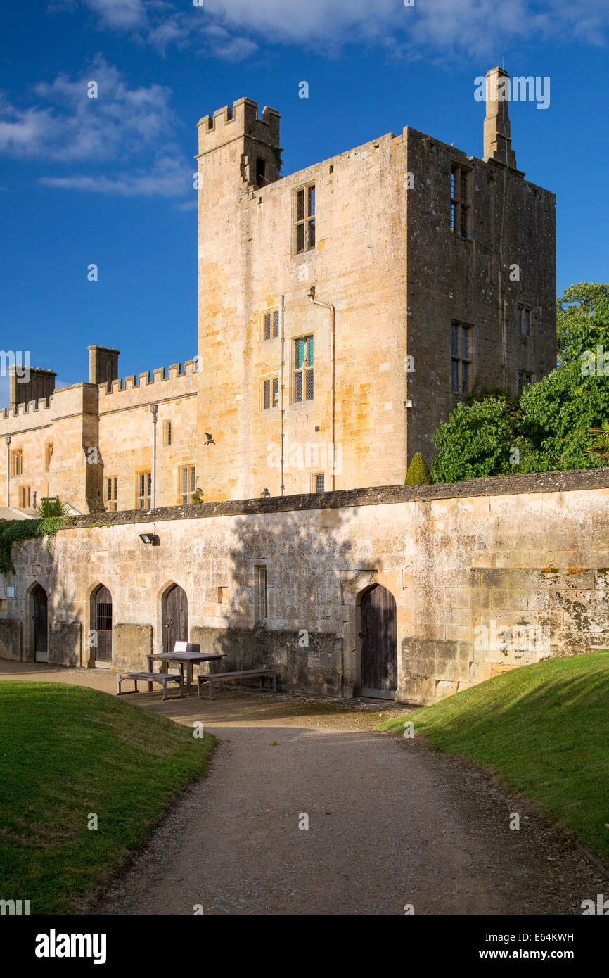 15. Jahrhundert Turm von Sudeley Castle in der Nähe von Winchcombe, Gloucestershire, England Stockfoto