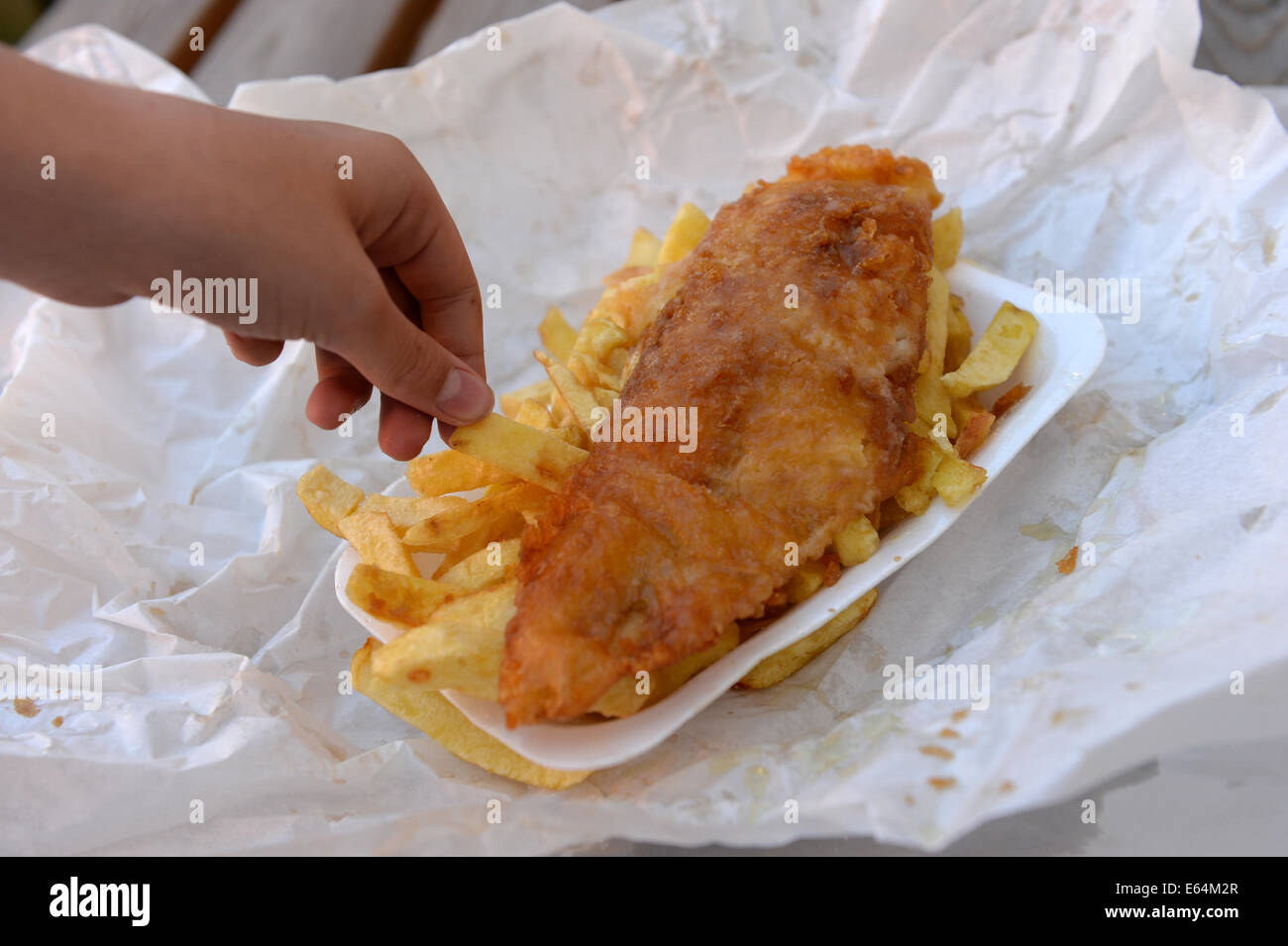 Fish &amp; Chips und britische Tradition. Stockfoto