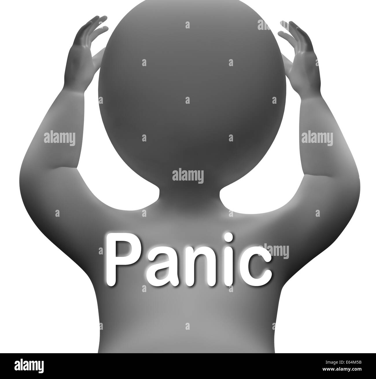 Zeichen Bedeutung Angst Sorge und Not in Panik Stockfoto