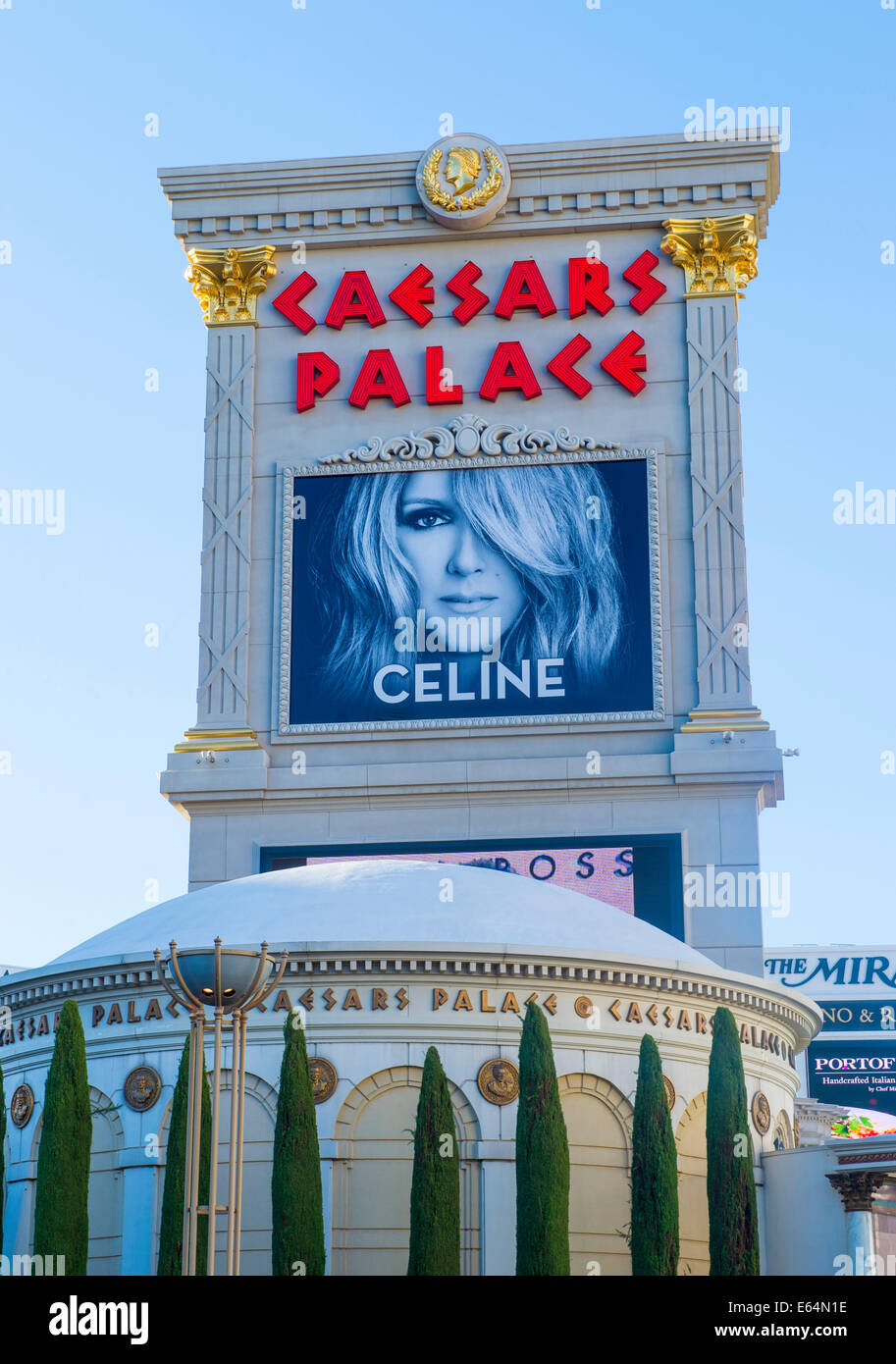 Celine Dion anzeigen Poster im Caesars Palasthotel in Las Vegas Stockfoto
