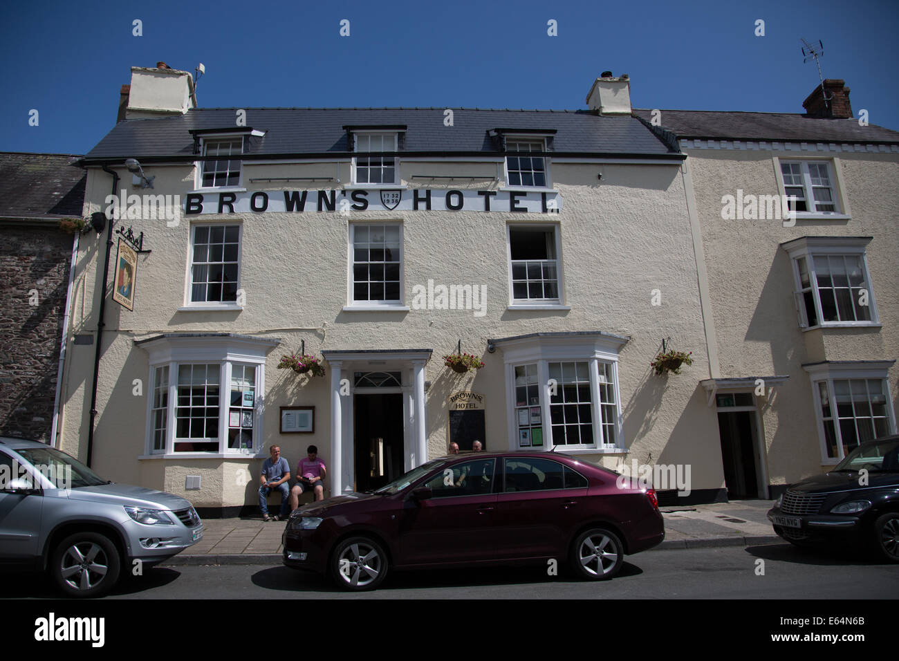 Browns Hotel Laugharne, West Wales. Das Inn war ein beliebter Treffpunkt der Dichter Dylan Thomas und seine Frau Caitlin Stockfoto