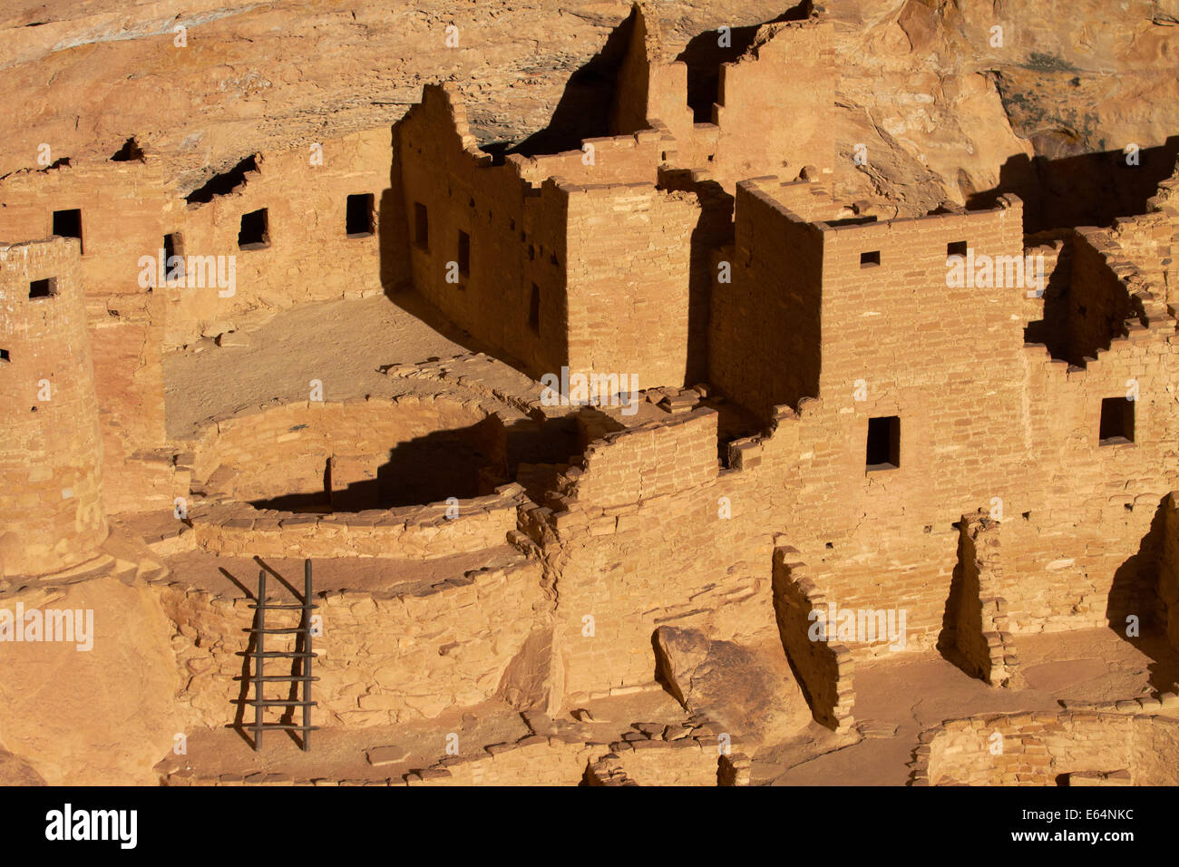 Cliff Palace (über 700 Jahre alt), Mesa Verde Nationalpark (UNESCO-Weltkulturerbe), Colorado, USA Stockfoto