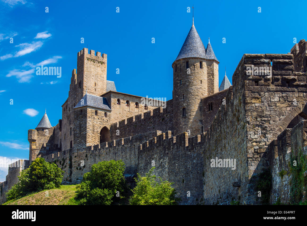 Die mittelalterliche befestigte Stadt Carcassonne, Languedoc-Roussillon, Frankreich Stockfoto