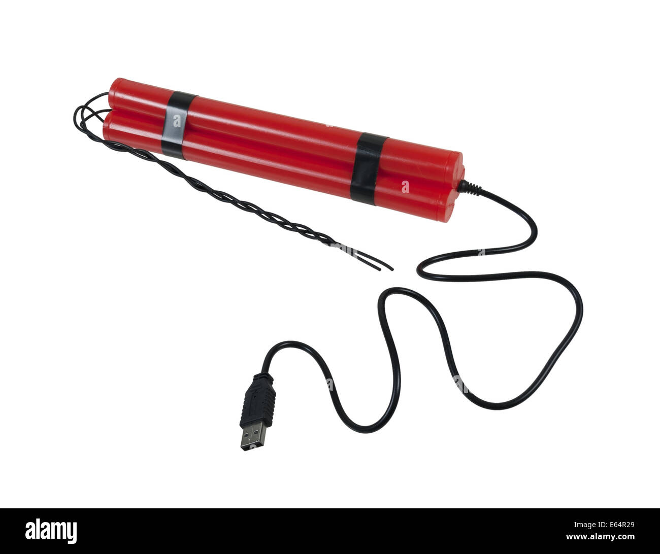 USB-Dynamit für Computer-Viren und anderen Gefahren Stockfoto
