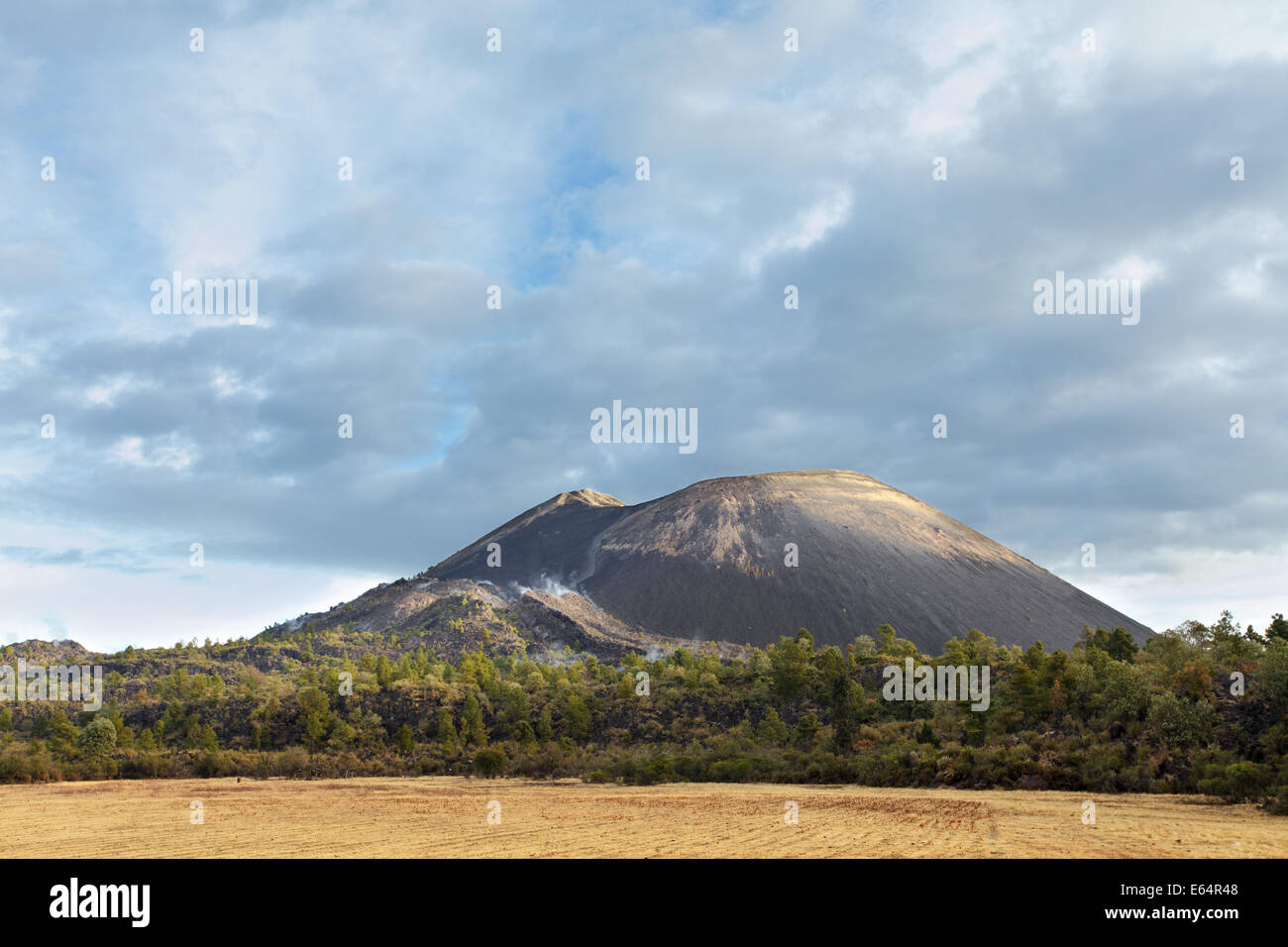 Der Vulkan Paricutín bei Sonnenaufgang in Michoacan, Mexiko. Stockfoto