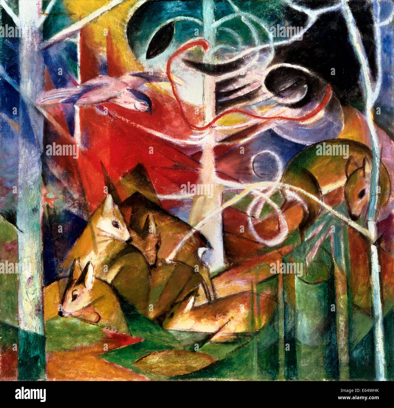 Franz Marc, Rehe im Wald I. 1913 Öl auf Leinwand. Phillips Collection, Washington, D.C., USA. Stockfoto