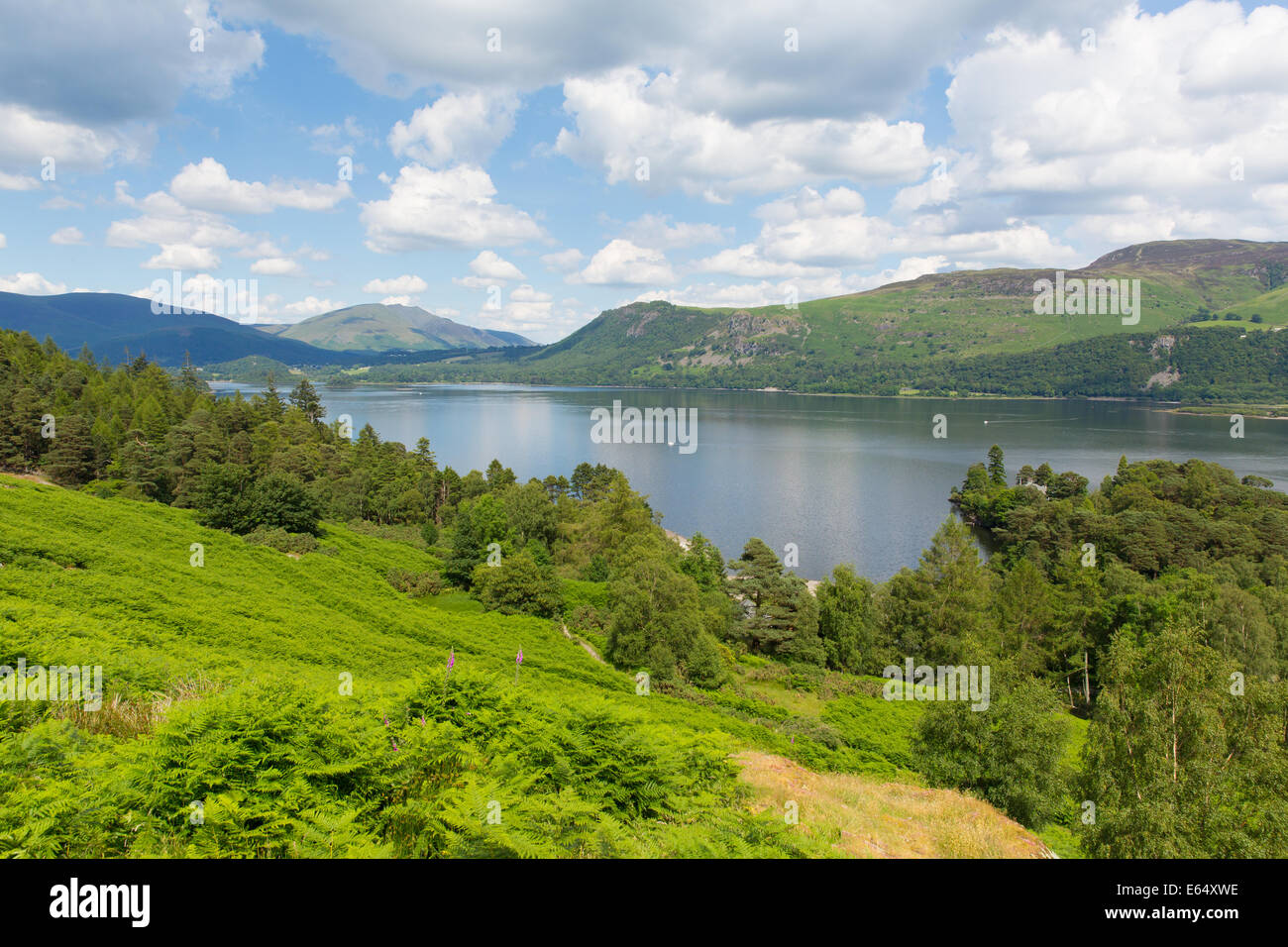 Blick über Derwent Water, Castlerigg fiel und Bleaberry fiel Seenplatte England UK Stockfoto