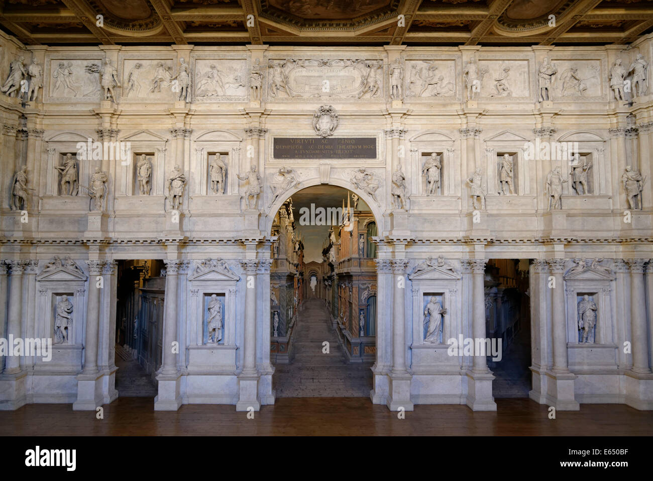 Bühne, Teatro Olimpico, Vicenza, Venetien, Italien Stockfoto