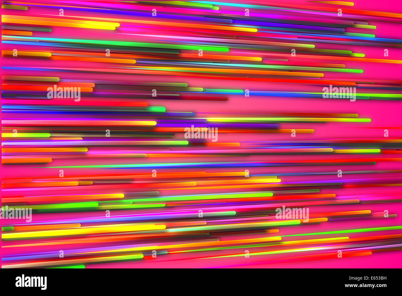 Horizontale Rainbow geraden Linie leuchten rosa Hintergrund Stockfoto