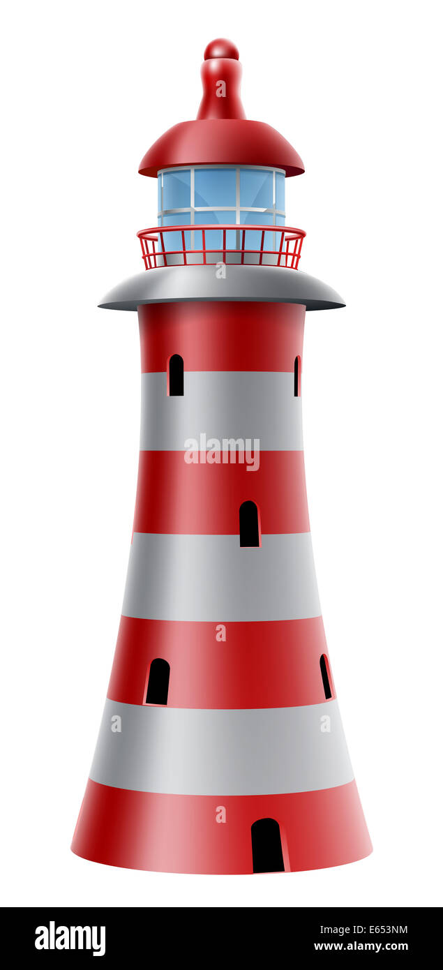 Ein Beispiel für eine rot-weiß gestreifte Leuchtturm Stockfoto