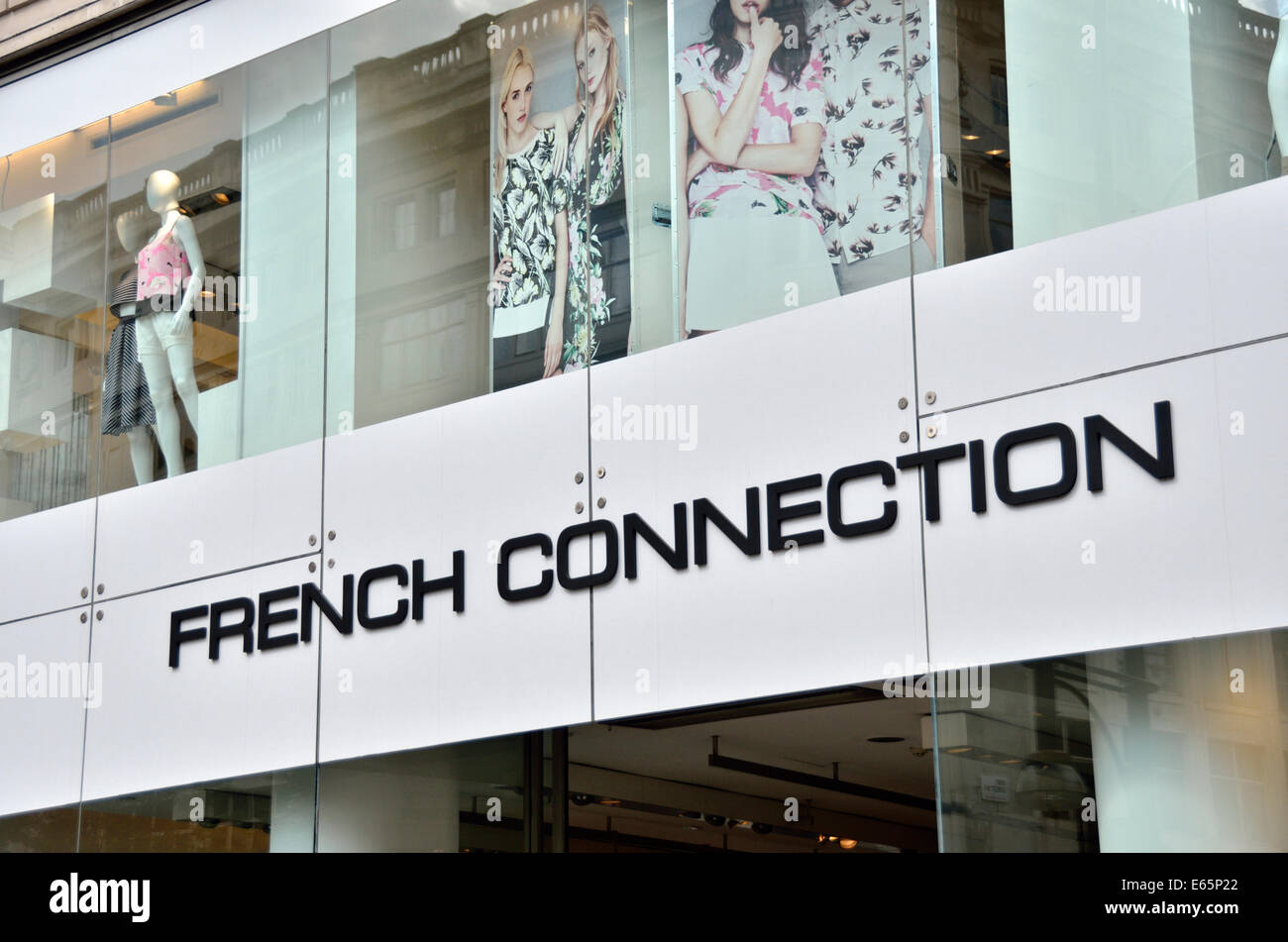 French Connection-Fashion-Store in der Oxford Street, London, UK. Stockfoto