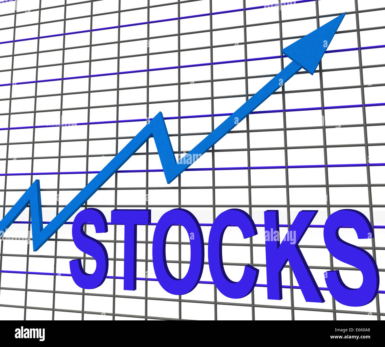 Aktien Chart Diagramm Zunahme Investitionserträgen Stockfoto