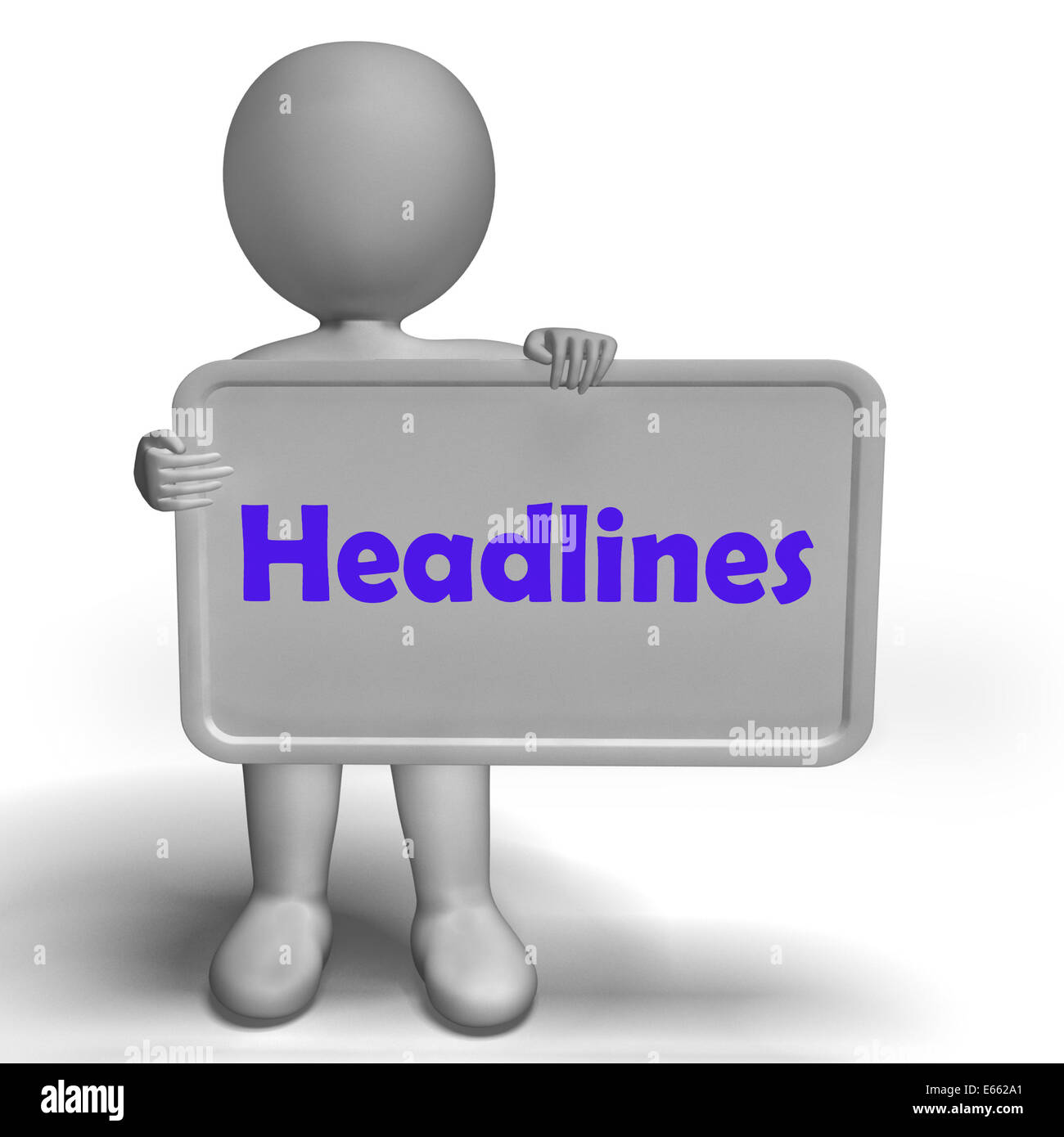 Schlagzeilen Zeichen zeigt aktuelle Nachrichten und Berichterstattung Stockfoto
