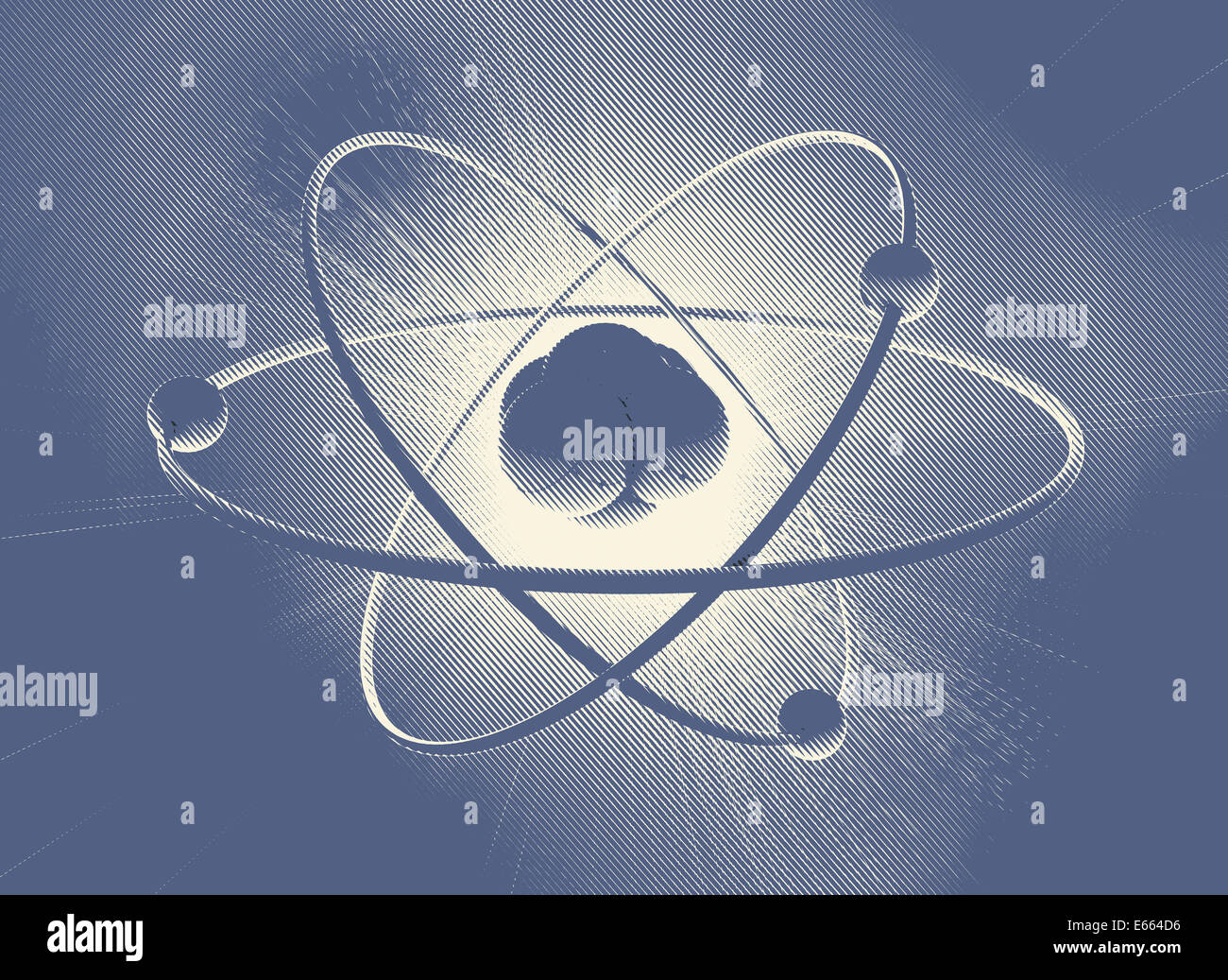 Ausbruch von Energie-Atom Stockfoto