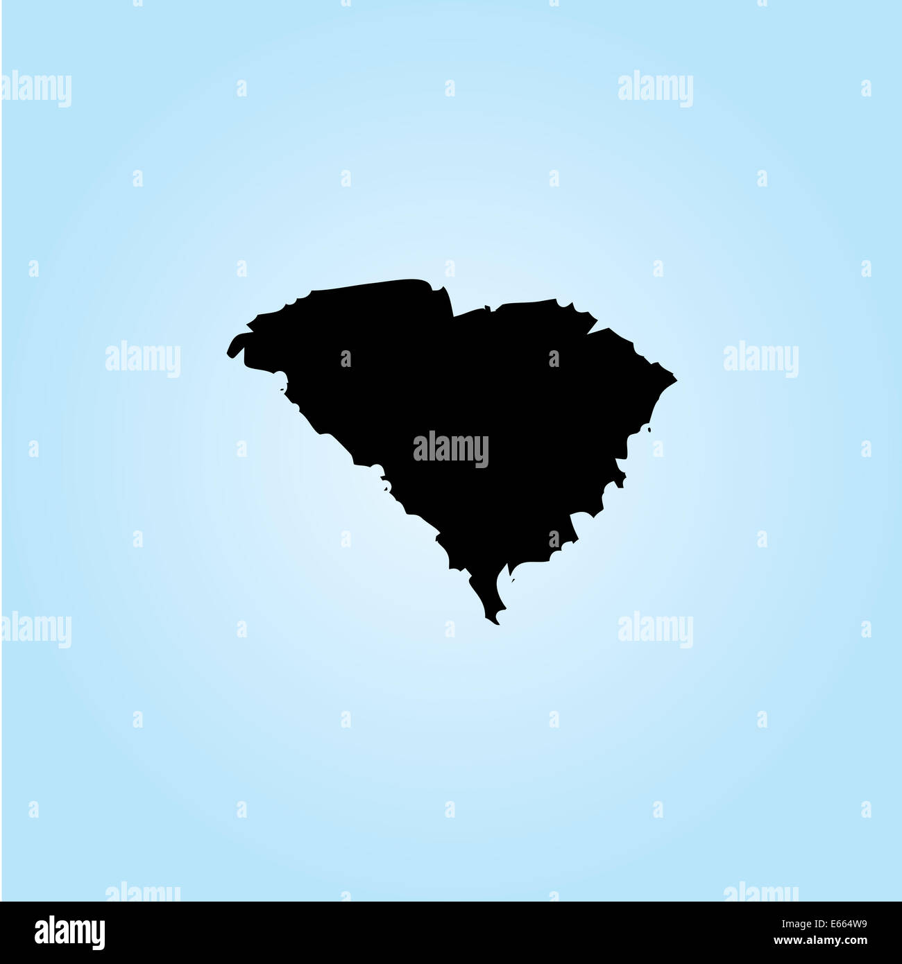Gliederung der Bundesstaat South Carolina der Vereinigten Staaten mit Wasser Hintergrund Stockfoto