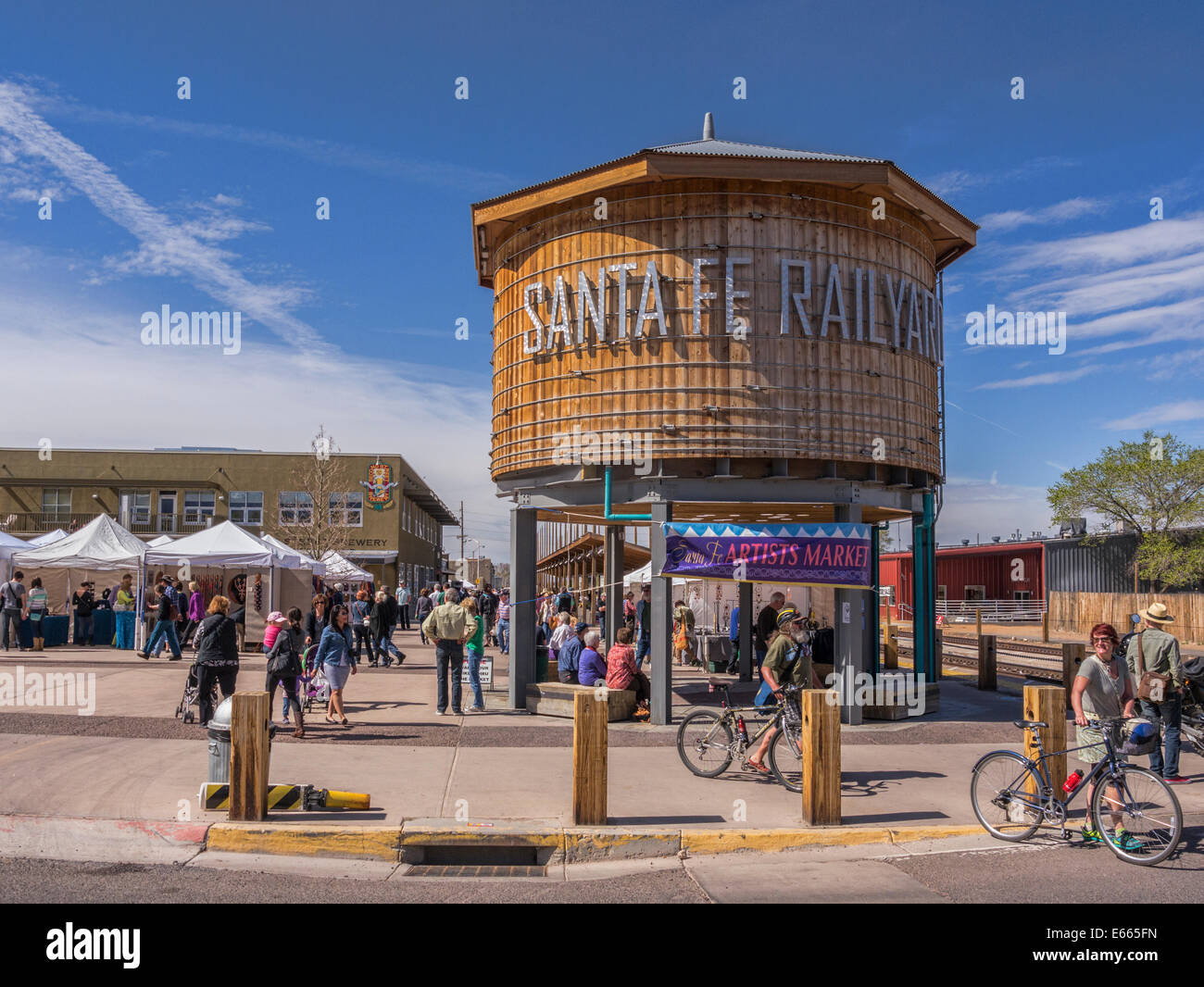 Markt an Railyard Santa Fe, New Mexico. Stockfoto