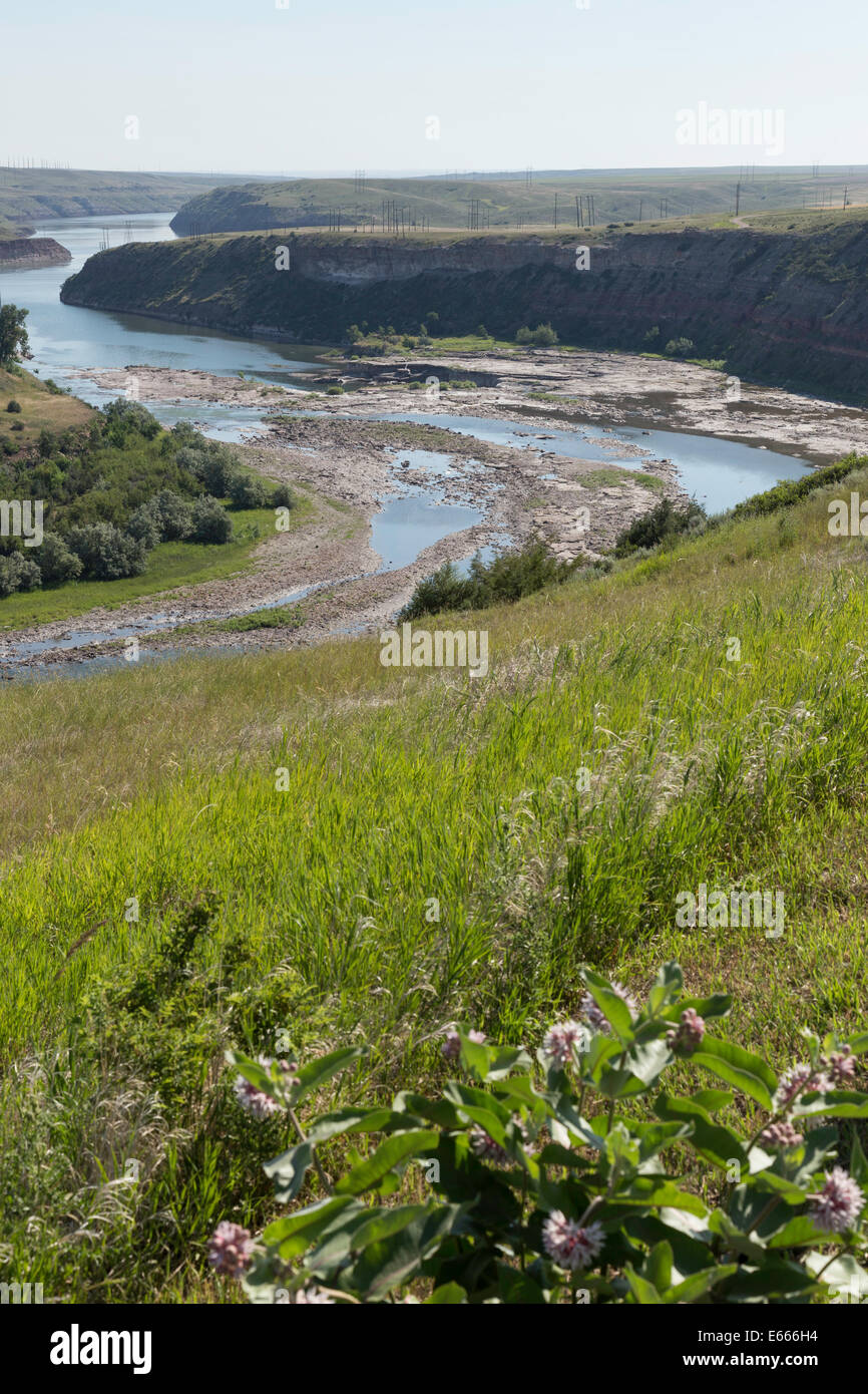Missouri River in der Nähe von Missouri Dam, Great Falls, MT Stockfoto