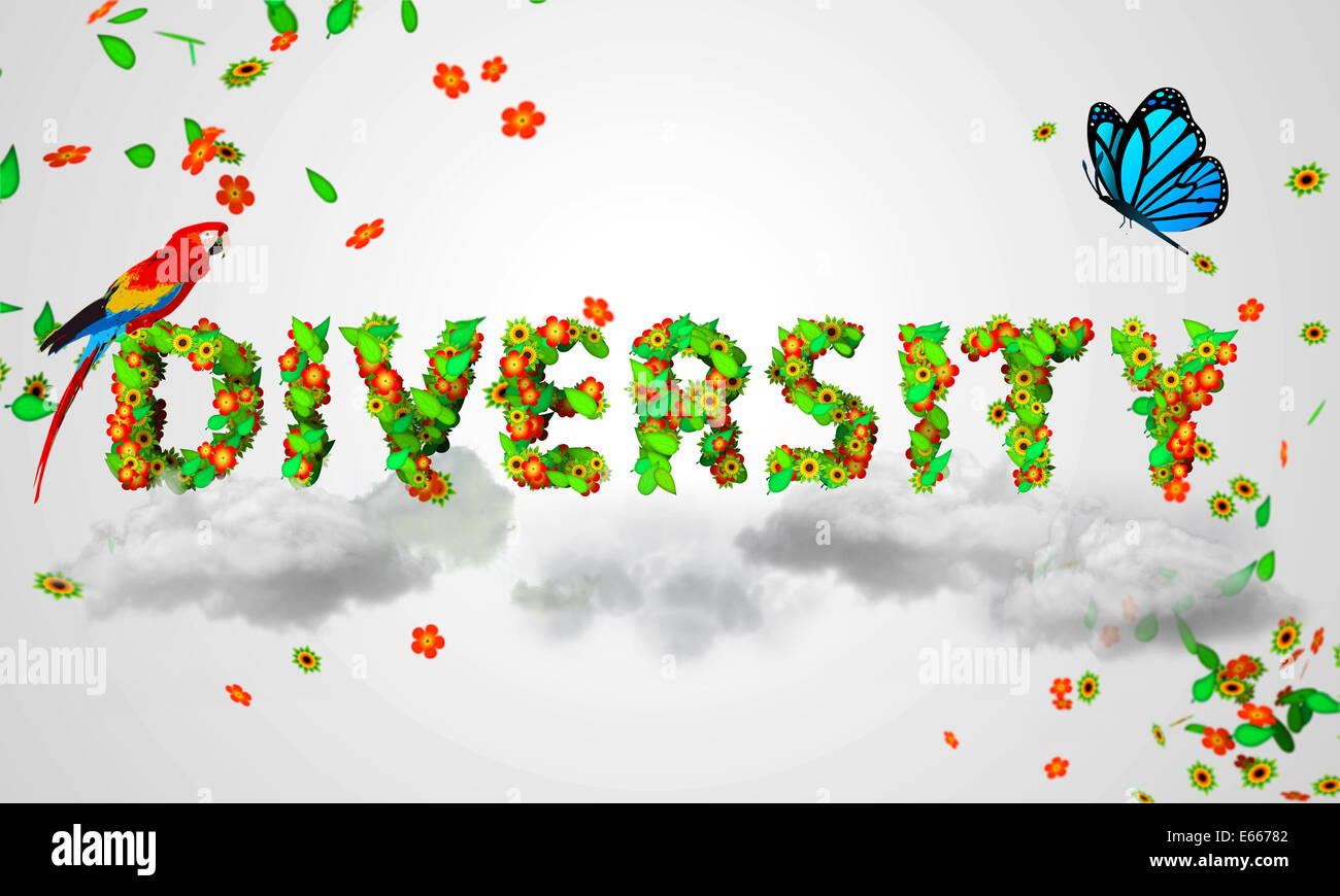 Vielfalt lässt Partikel 3D Natur Kunst Stockfoto