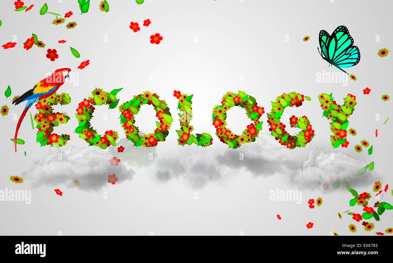 Ökologie verlässt Partikel 3D Art Nature Stockfoto