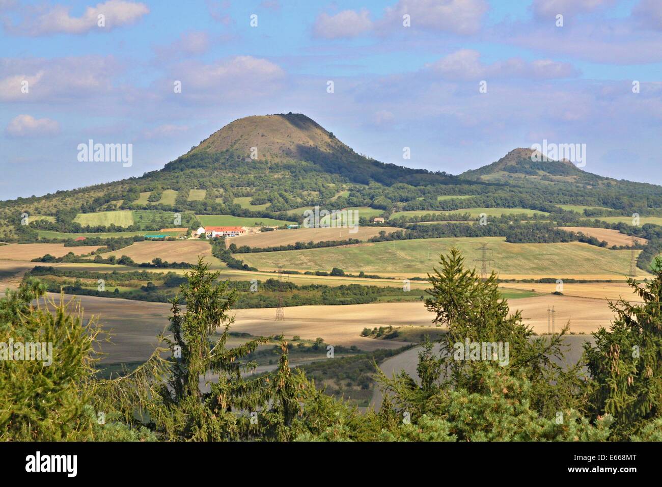 Tschechischen Mittelgebirges Landschaft Stockfoto
