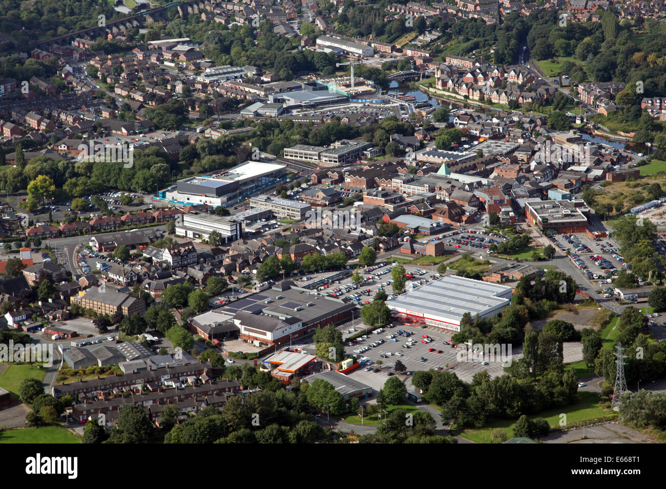 Luftaufnahme von Northwich in Cheshire, Großbritannien Stockfoto