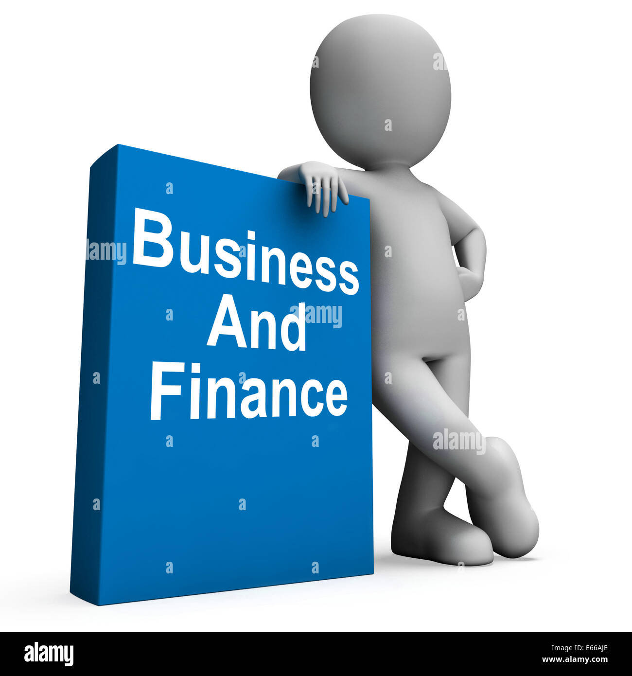Charakter mit Business und Finance Buch zeigt Unternehmen Finanzen Stockfoto