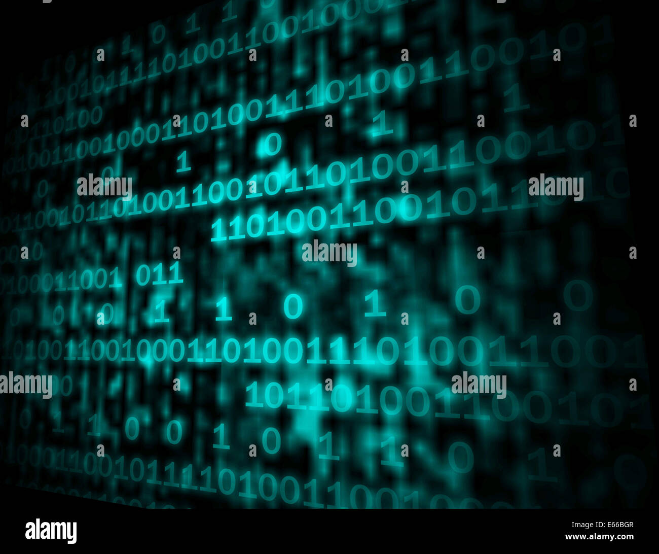 Matrix Code Exemplar zeigt digitalen Zahlen Programmierung Hintergrund Stockfoto