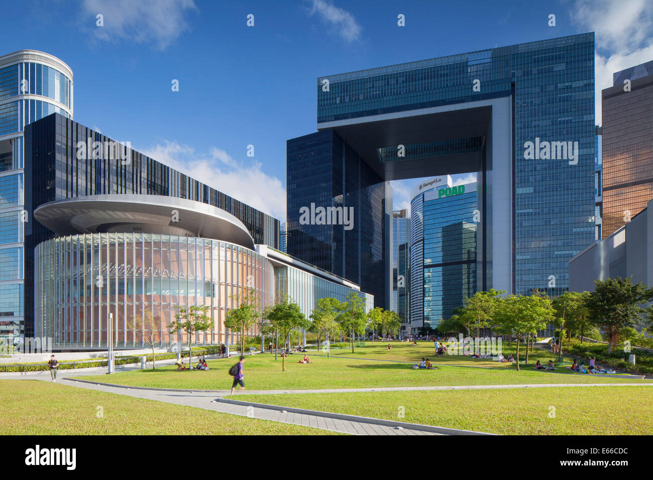 Tamar Park und Zentralregierung Komplex, Admiralität, Hong Kong Insel, Hong Kong Stockfoto