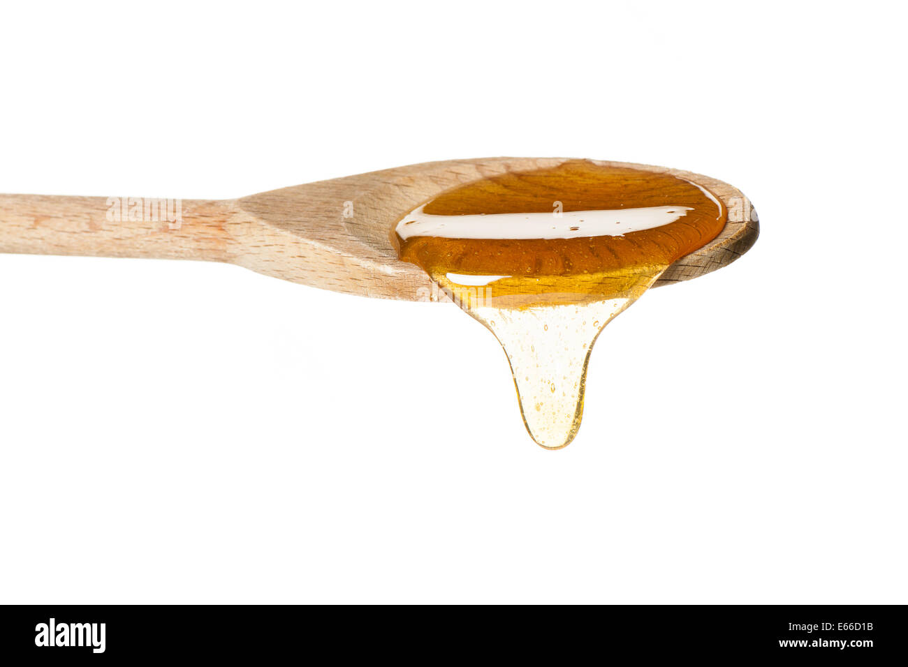 Ein Löffel Honig isoliert auf weiß Stockfoto