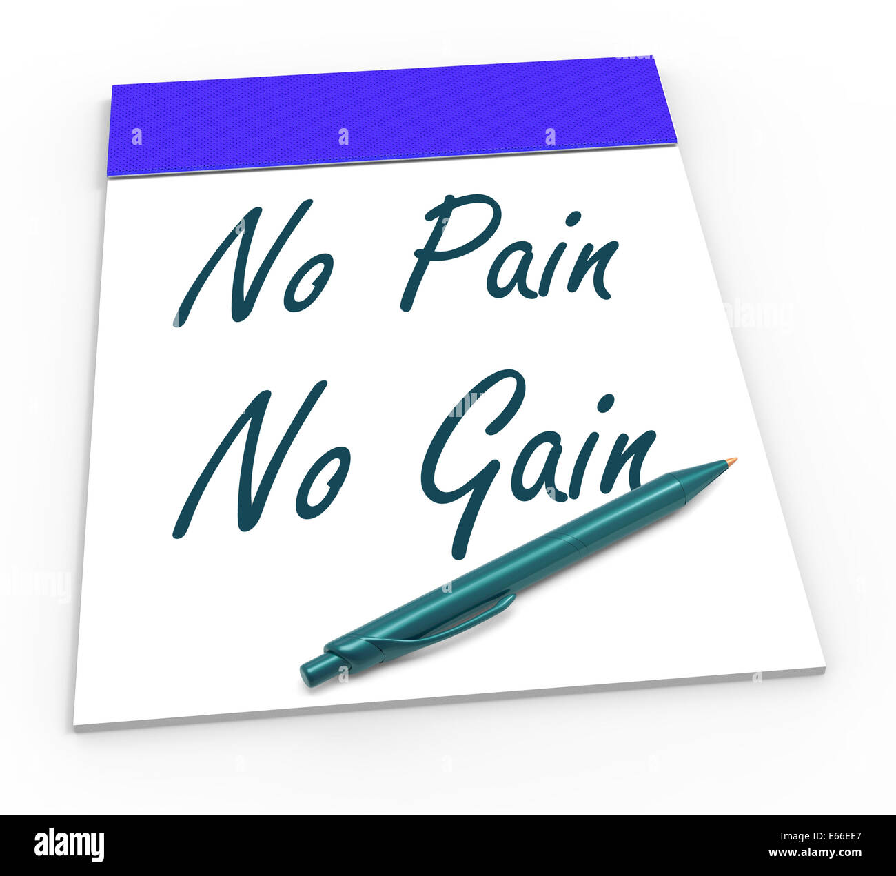 Nein Schmerzen gewinnen Bedeutung Mühen und Leistungen Stockfoto