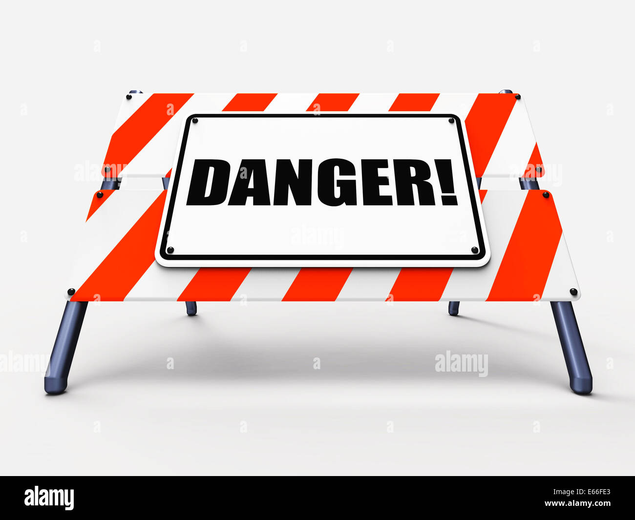 Warnschild Vorsicht Vorsicht bedeutet oder gefährliche Stockfoto