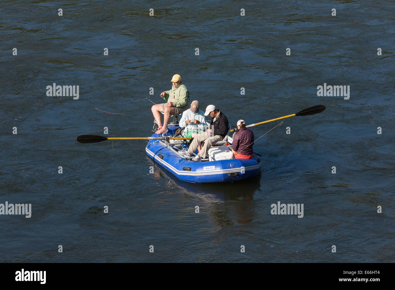 Rafting auf der Clark Fork River, Superior, MT, USA Stockfoto