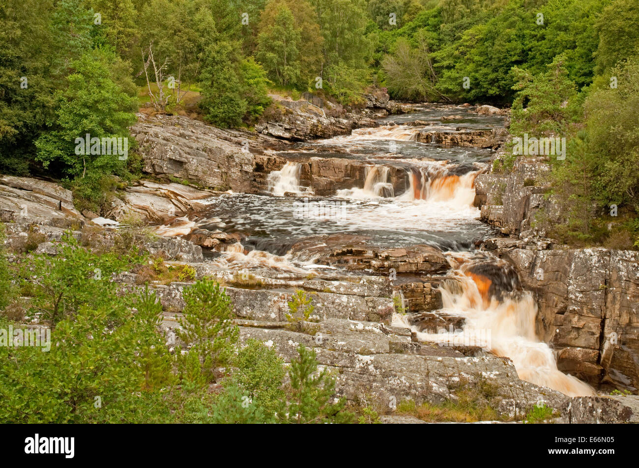 Fluß Blackwater in Flut nach Ex-Hurrikan Bertha Stockfoto