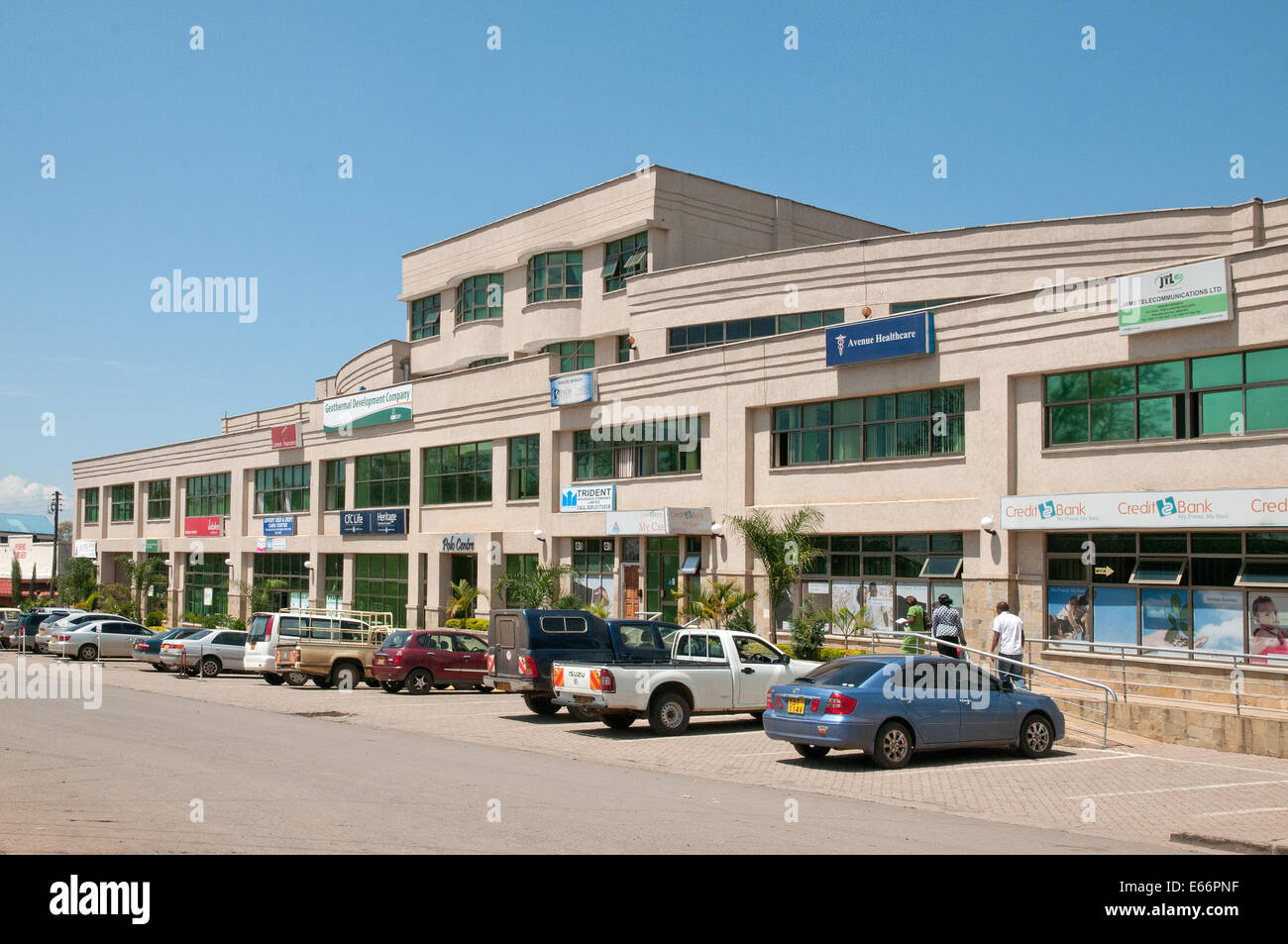 Polo Zentrum sauber Qualität Baustein des Büros und Geschäfte auf Kenyatta Avenue Nakuru Kenia in Ostafrika Stockfoto