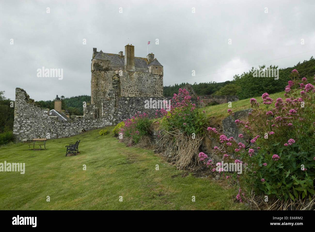 Neidpath Castle, Peebles, Scottish Borders Stockfoto