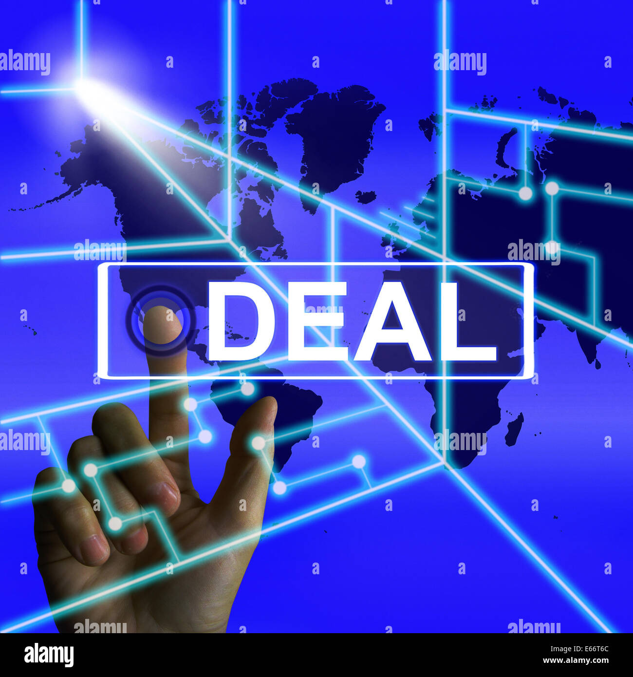 Bildschirm auf weltweit oder internationale Abkommen zu tun Stockfoto