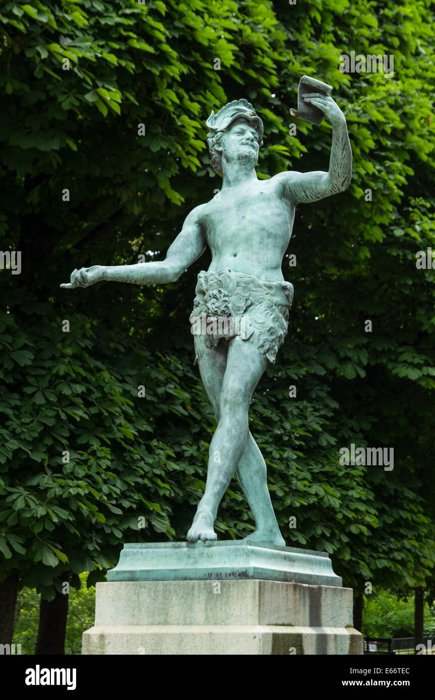 Die griechischen Schauspieler Bronze-Statue im Jardin du Luxembourg, der Jardin du Luxembourg in Paris, Frankreich Stockfoto