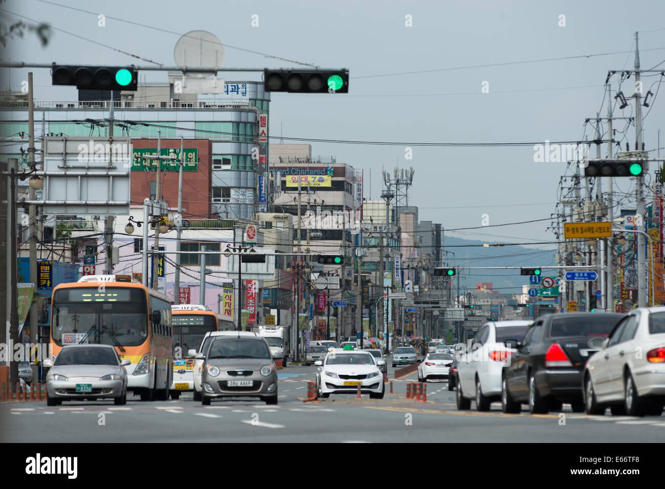 Gyeongju oder Kyungu Stadt, ist eine kleine Stadt 50 Meilen nördlich von Busan, bekannt als das "Museum ohne Mauern". Südkorea. Stockfoto
