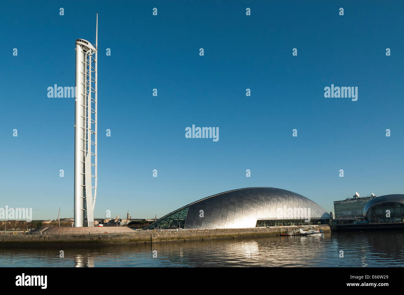 Glasgow Science Centre und Turm. Stockfoto