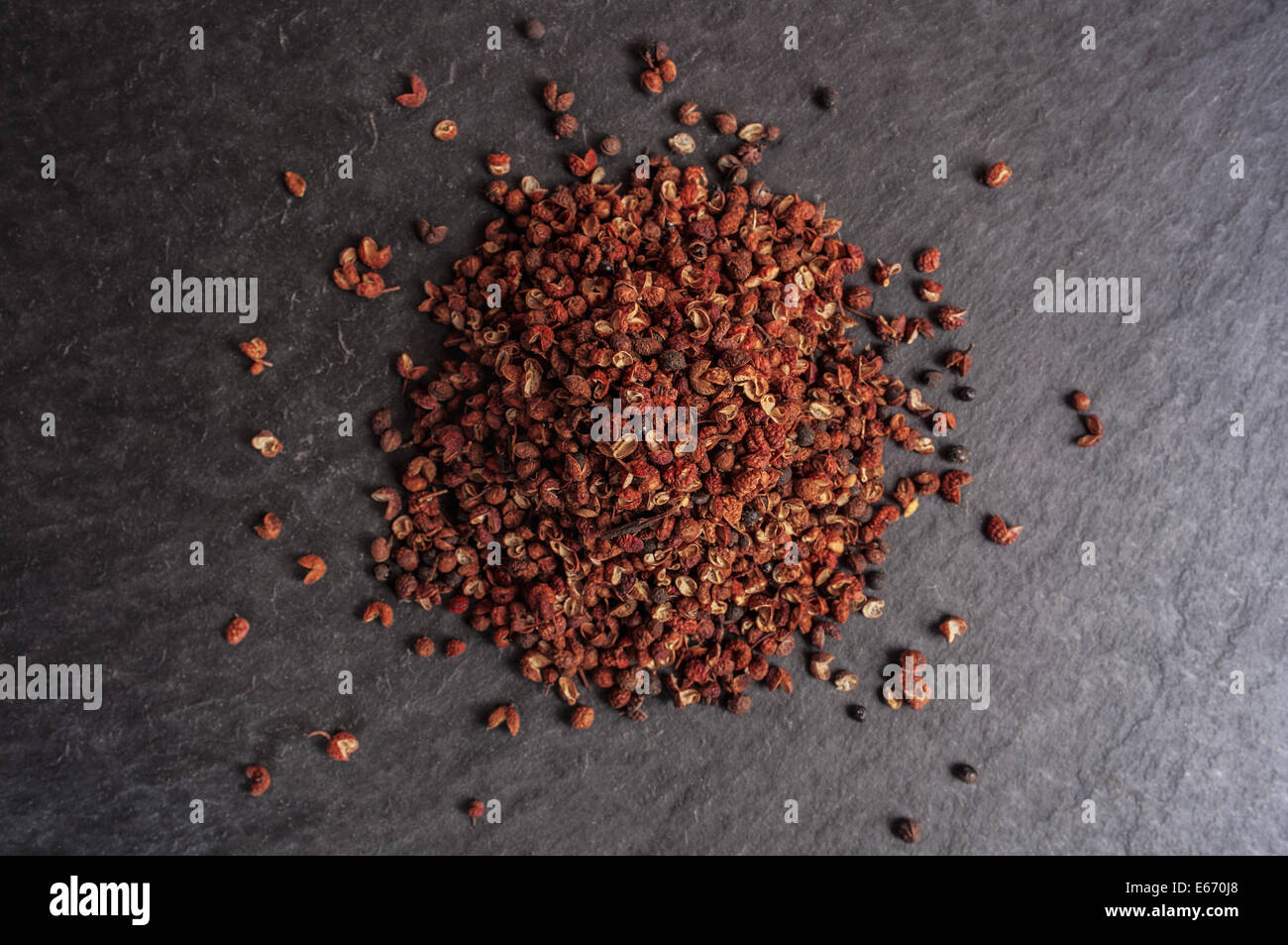 Szechuan-Pfefferkörner - Sichuan Pfeffer Samen Stockfoto