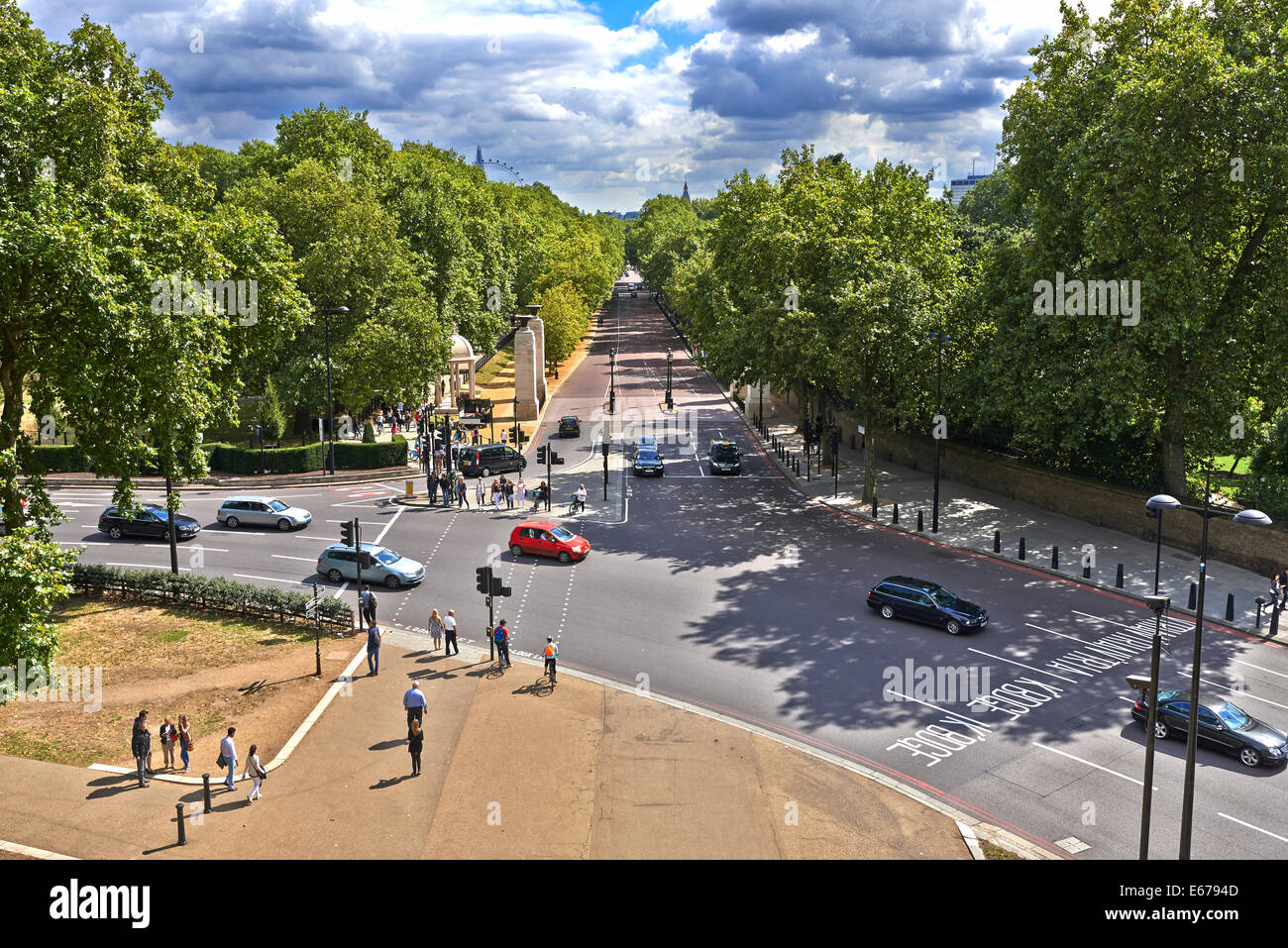 Wellington Arch, auch bekannt als Verfassung Arch Hyde Park im Zentrum von London Stockfoto