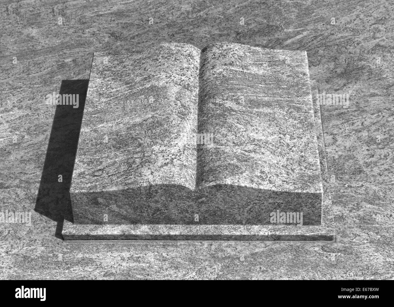 Buch aus Stein in Stein wieder hergestellt Stockfoto