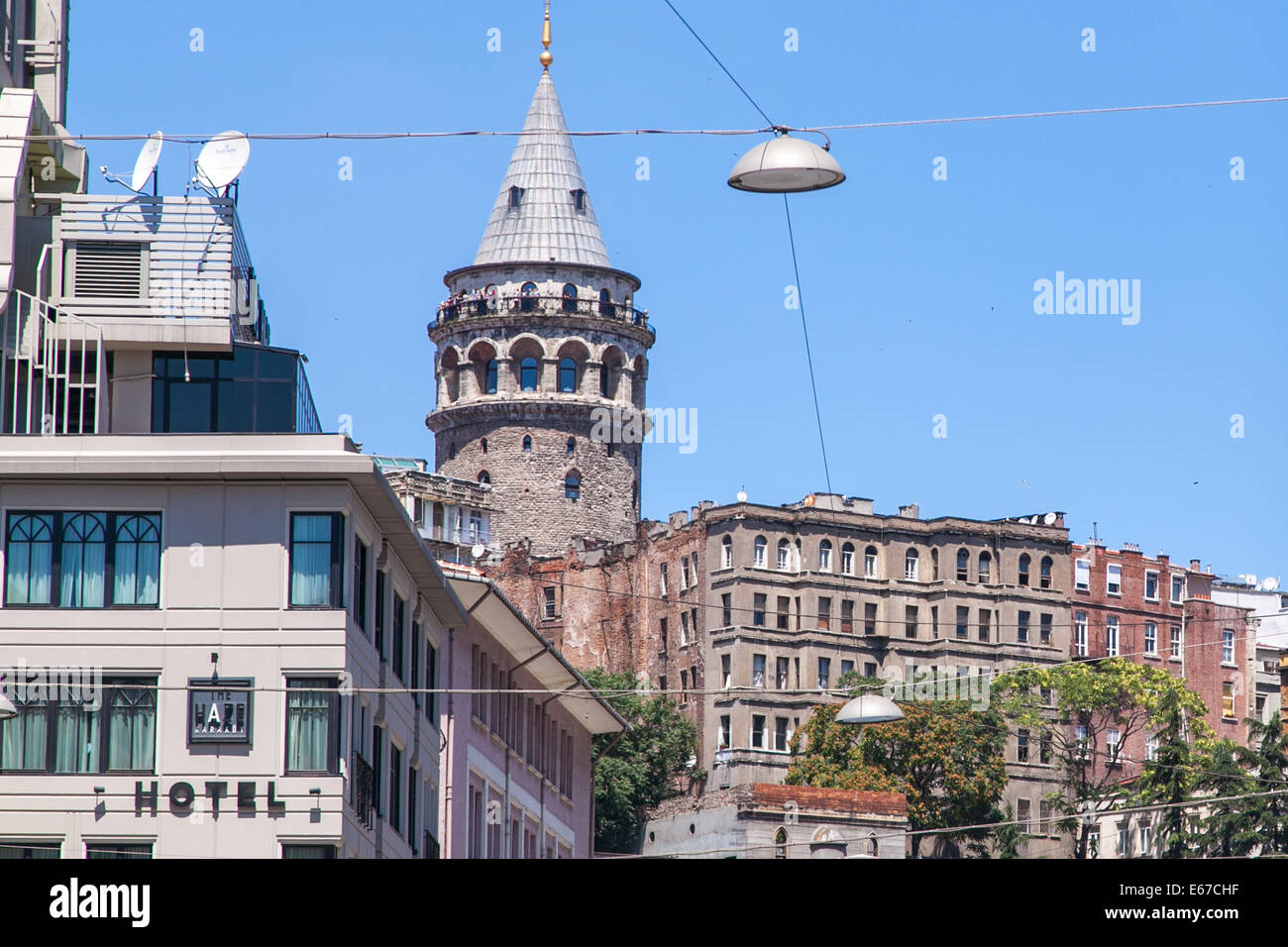 Galata Turm Neustadt Istanbul Stockfoto
