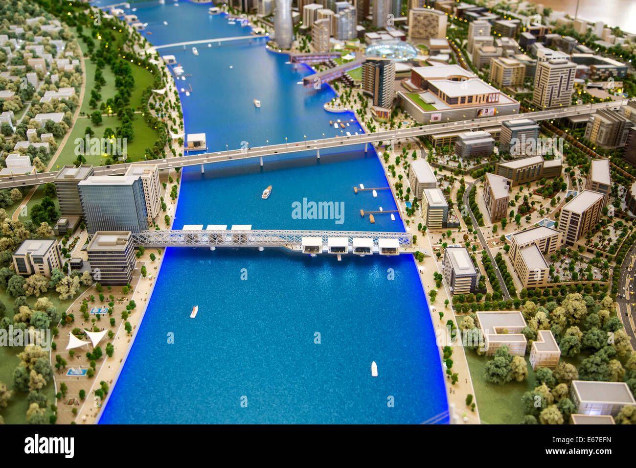 Modell des Bauvorhabens Belgrad Waterfront in Belgrad, Serbien Stockfoto