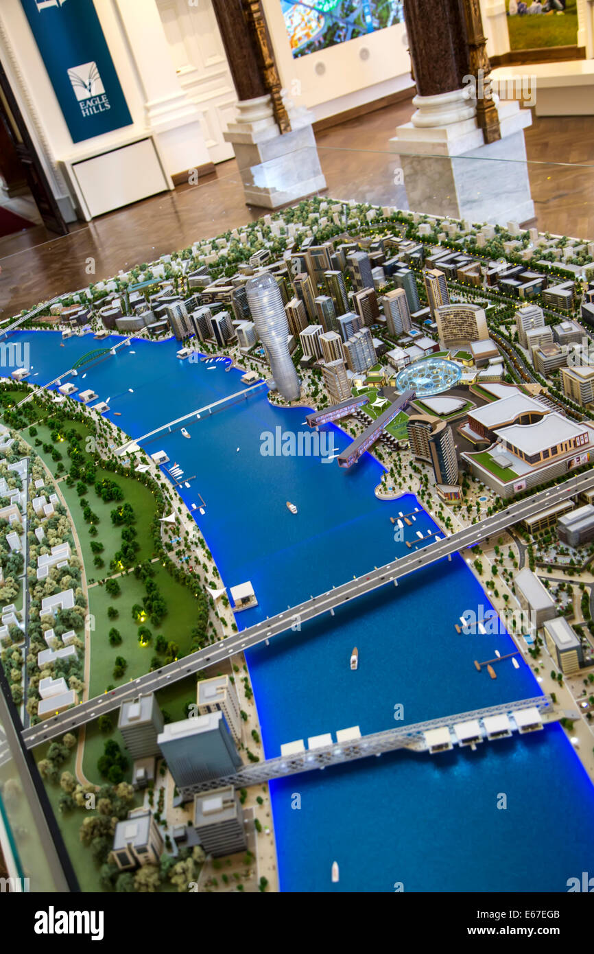 Modell des Bauvorhabens Belgrad Waterfront in Belgrad, Serbien Stockfoto