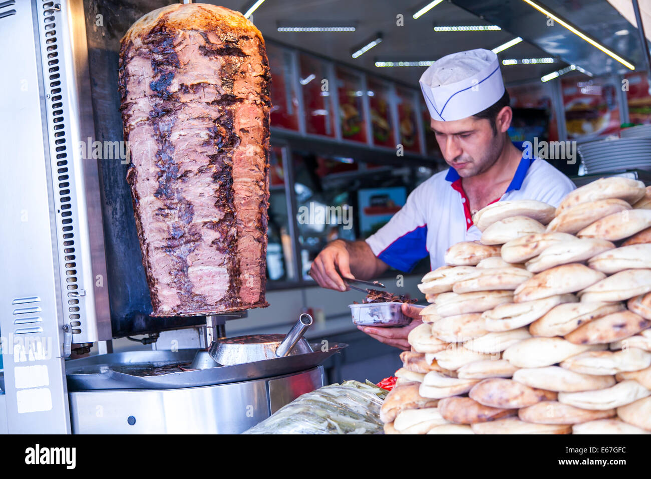 Döner in Istanbul Gewürzmarkt gemacht Stockfoto