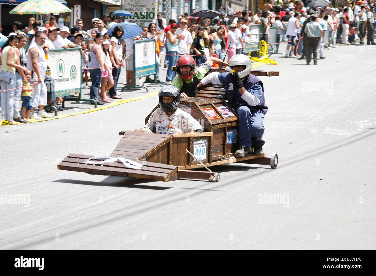 Downhill Festival der Rollenwagen Stockfoto