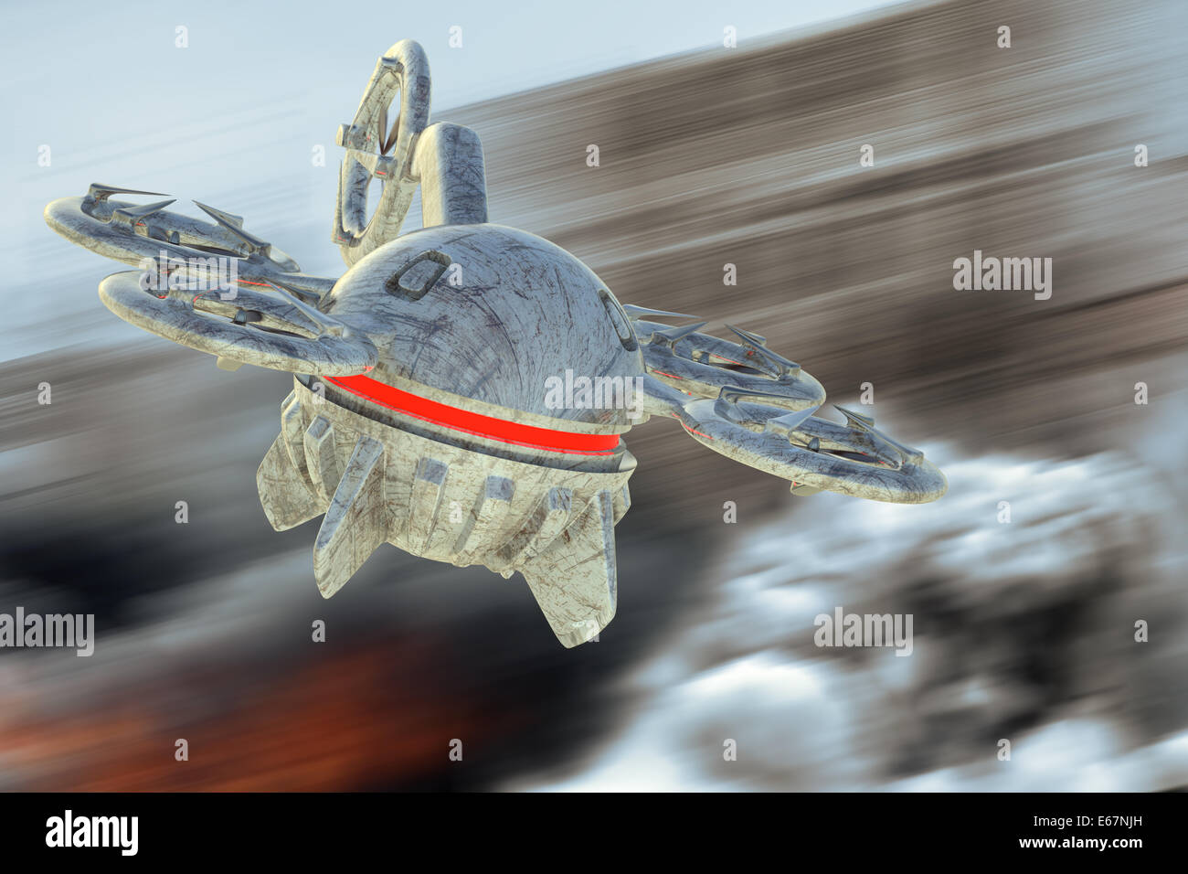 Unmanned Aerial Vehicle-Drohne im Flug Stockfoto